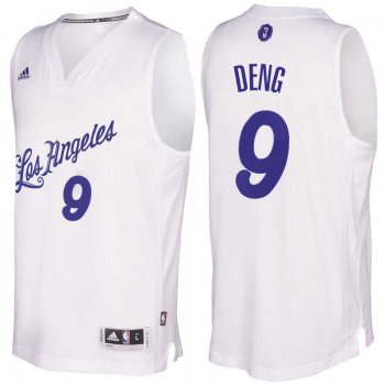 Men's Los Angeles Lakers #9 Luol Deng 2016 Christmas Day White NBA Swingman Jersey