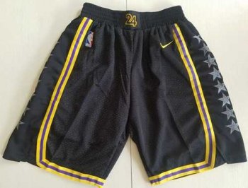 Men's Los Angeles Lakers Nike Black City Edition Swingman Performance Shorts