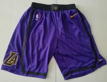 Men's Los Angeles Lakers Nike Purple City Edition 2018-19 Swingman Performance Shorts