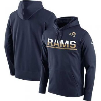 Men's Los Angeles Rams Nike Navy Sideline Circuit Pullover Performance Hoodie