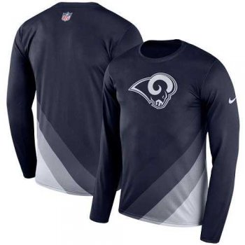 Men's Los Angeles Rams Nike Navy Sideline Legend Prism Performance Long Sleeve T-Shirt