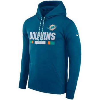 Men's Miami Dolphins Nike Aqua Sideline ThermaFit Performance PO Hoodie