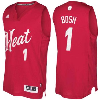 Men's Miami Heat #1 Chris Bosh 2016 Christmas Day Red NBA Swingman Jersey