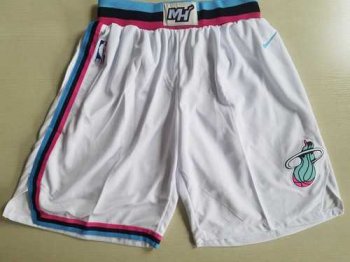 Men's Miami Heat Nike White Swingman Basketball Shorts