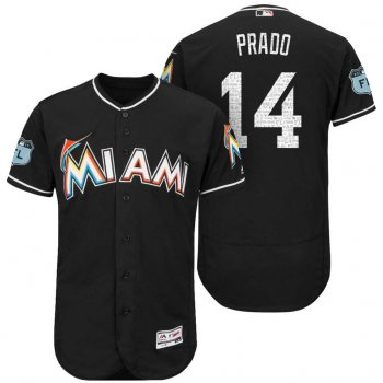 Men's Miami Marlins #14 Martin Prado 2017 Spring Training Flex Base Authentic Collection Stitched Baseball Jersey