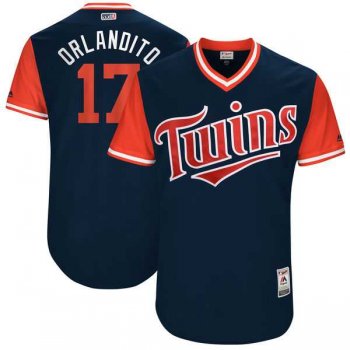 Men's Minnesota Twins #17 Jose Berrios Orlandito Majestic Navy 2017 Little League World Series Players Weekend Jersey