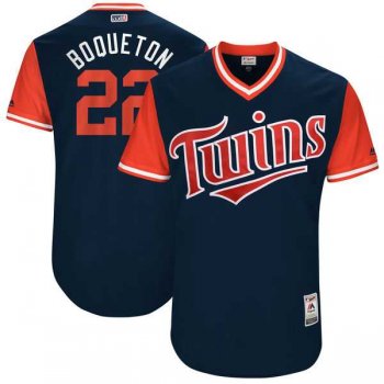 Men's Minnesota Twins #22 Miguel Sano Boqueton Majestic Navy 2017 Little League World Series Players Weekend Jersey