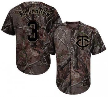 Men's Minnesota Twins #3 Harmon Killebrew Camo Realtree Collection Cool Base Stitched MLB