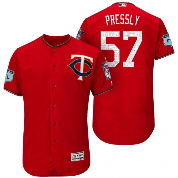 Men's Minnesota Twins #57 Ryan Pressly 2017 Spring Training Flex Base Authentic Collection Stitched Baseball Jersey