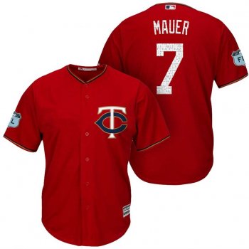 Men's Minnesota Twins #7 Joe Mauer 2017 Spring Training Cool Base Stitched MLB Jersey