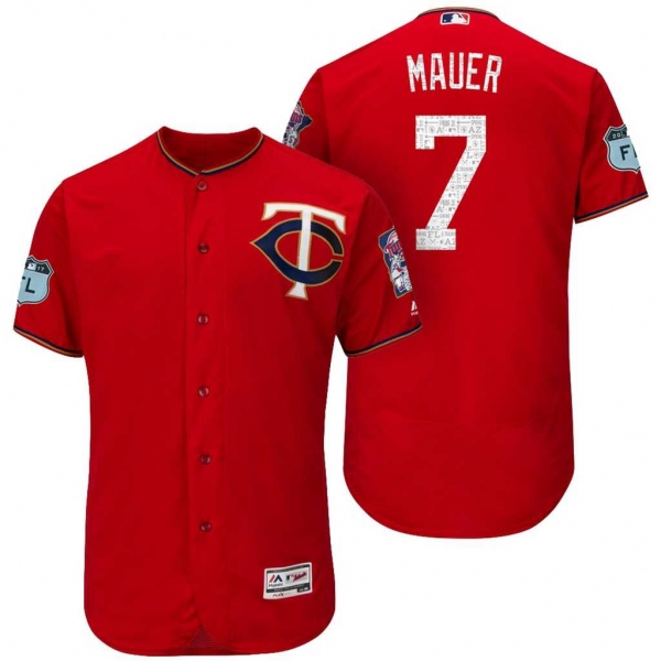 Men's Minnesota Twins #7 Joe Mauer 2017 Spring Training Flex Base Authentic Collection Stitched Baseball Jersey