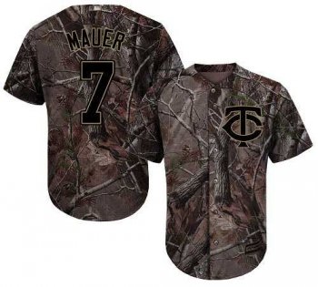 Men's Minnesota Twins #7 Joe Mauer Camo Realtree Collection Cool Base Stitched MLB