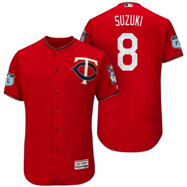 Men's Minnesota Twins #8 Kurt Suzuki 2017 Spring Training Flex Base Authentic Collection Stitched Baseball Jersey