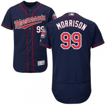 Men's Minnesota Twins #99 Logan Morrison Navy Blue Flexbase Authentic Collection Stitched MLB Jersey