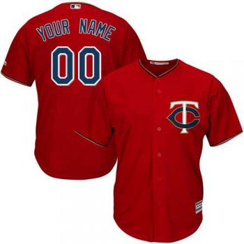 Men's Minnesota Twins Majestic Scarlet Cool Base Custom Jersey