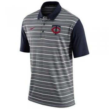 Men's Minnesota Twins Nike Gray Dri-FIT Stripe Polo