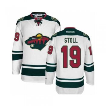 Men's Minnesota Wild #19 Jarret Stoll White Away NHL Jersey