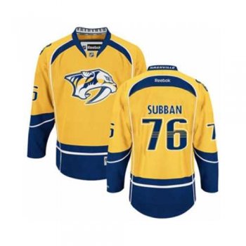 Men's Nashville Predators #76 P.K Subban Gold Home NHL Jersey