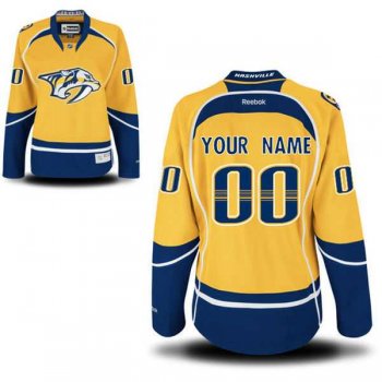 Men's Nashville Predators Reebok Yellow Custom Home Jersey