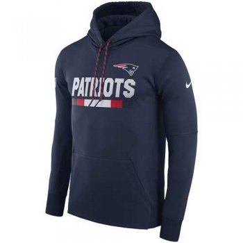 Men's New England Patriots Nike Navy Sideline ThermaFit Performance PO Hoodie