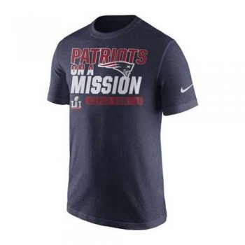 Men's New England Patriots Nike Navy Super Bowl LI Bound On a Mission T-Shirt