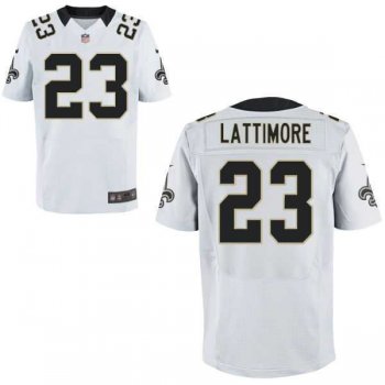 Men's New Orleans Saints #23 Marshon Lattimore Nike White Elite Jersey