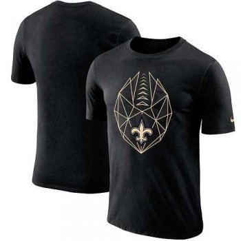 Men's New Orleans Saints Nike Black Fan Gear Icon Performance T-Shirt