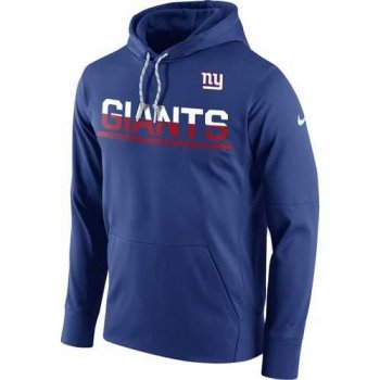 Men's New York Giants Nike Royal Sideline Circuit Pullover Performance Hoodie