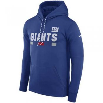 Men's New York Giants Nike Royal Sideline ThermaFit Performance PO Hoodie