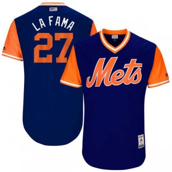 Men's New York Mets #27 Jeurys Familia La Fama Majestic Royal 2017 Little League World Series Players Weekend Jersey