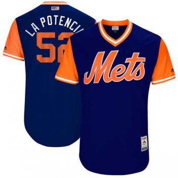 Men's New York Mets #52 Yoenis Cespedes La Potencia Majestic Royal 2017 Little League World Series Players Weekend Jersey