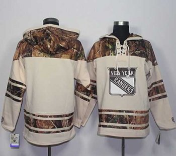 Men's New York Rangers Blank Cream Camo Stitched NHL Jersey