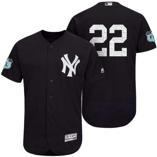 Men's New York Yankees #22 Jacoby Ellsbury 2017 Spring Training Flex Base Authentic Collection Stitched Baseball Jersey