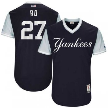 Men's New York Yankees #27 Austin Romine Ro Majestic Navy 2017 Little League World Series Players Weekend Jersey