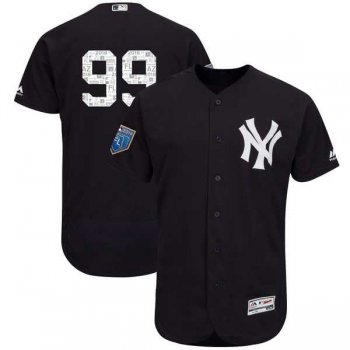 Men's New York Yankees #99 Aaron Judge Majestic Navy 2018 Spring Training Flex Base Player Jersey