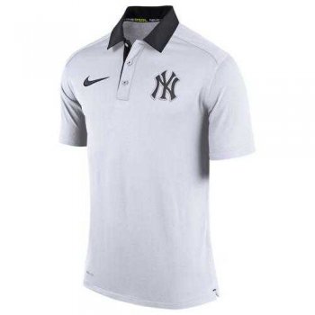 Men's New York Yankees Nike White Authentic Collection Dri-FIT Elite Polo