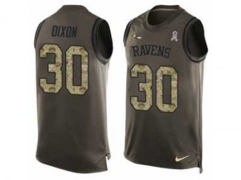 Men's Nike Baltimore Ravens #30 Kenneth Dixon Limited Green Salute to Service Tank Top NFL Jersey