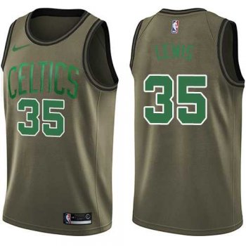 Men's Nike Boston Celtics #35 Reggie Lewis Green Salute to Service NBA Swingman Jersey