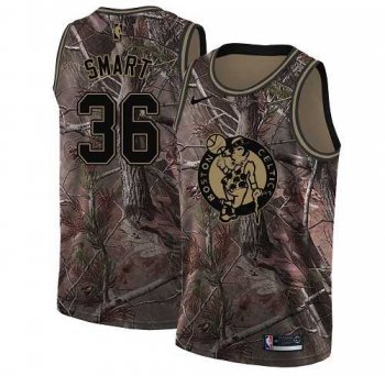 Men's Nike Boston Celtics #36 Marcus Smart Camo NBA Swingman Realtree Collection Jersey