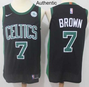 Men's Nike Boston Celtics #7 Jaylen Brown Black NBA Authentic Statement Edition Jersey