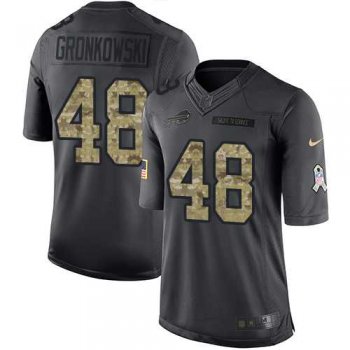 Men's Nike Buffalo Bills #48 Glenn Gronkowski Black Limited 2016 Salute to Service NFL Jersey