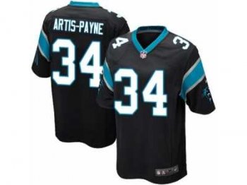 Men's Nike Carolina Panthers #34 Cameron Artis-Payne Game Black Team Color NFL Jersey