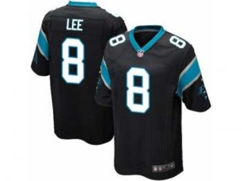 Men's Nike Carolina Panthers #8 Andy Lee Game Black Team Color NFL Jersey