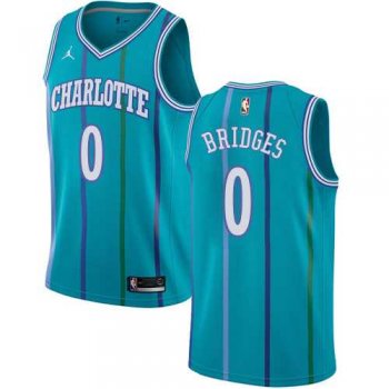 Men's Nike Charlotte Hornets #0 Miles Bridges Aqua NBA Jordan Swingman Hardwood Classics Jersey