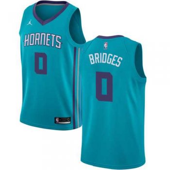 Men's Nike Charlotte Hornets #0 Miles Bridges Teal NBA Jordan Swingman Icon Edition Jersey