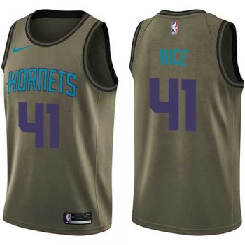 Men's Nike Charlotte Hornets #41 Glen Rice Green Salute to Service NBA Swingman Jersey