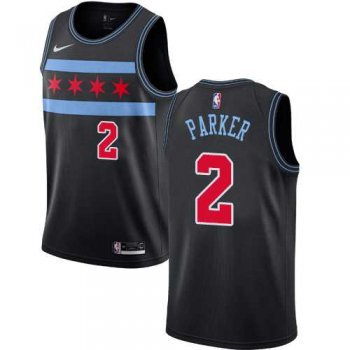 Men's Nike Chicago Bulls #2 Jabari Parker Black NBA Swingman City Edition 2018-19 Jersey