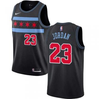 Men's Nike Chicago Bulls #23 Michael Jordan Black NBA Swingman City Edition 2018-19 Jersey