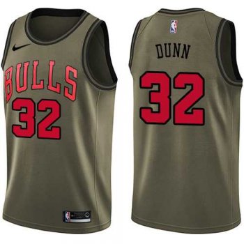 Men's Nike Chicago Bulls #32 Kris Dunn Green Salute to Service NBA Swingman Jersey