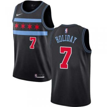 Men's Nike Chicago Bulls #7 Justin Holiday Black NBA Swingman City Edition 2018-19 Jersey